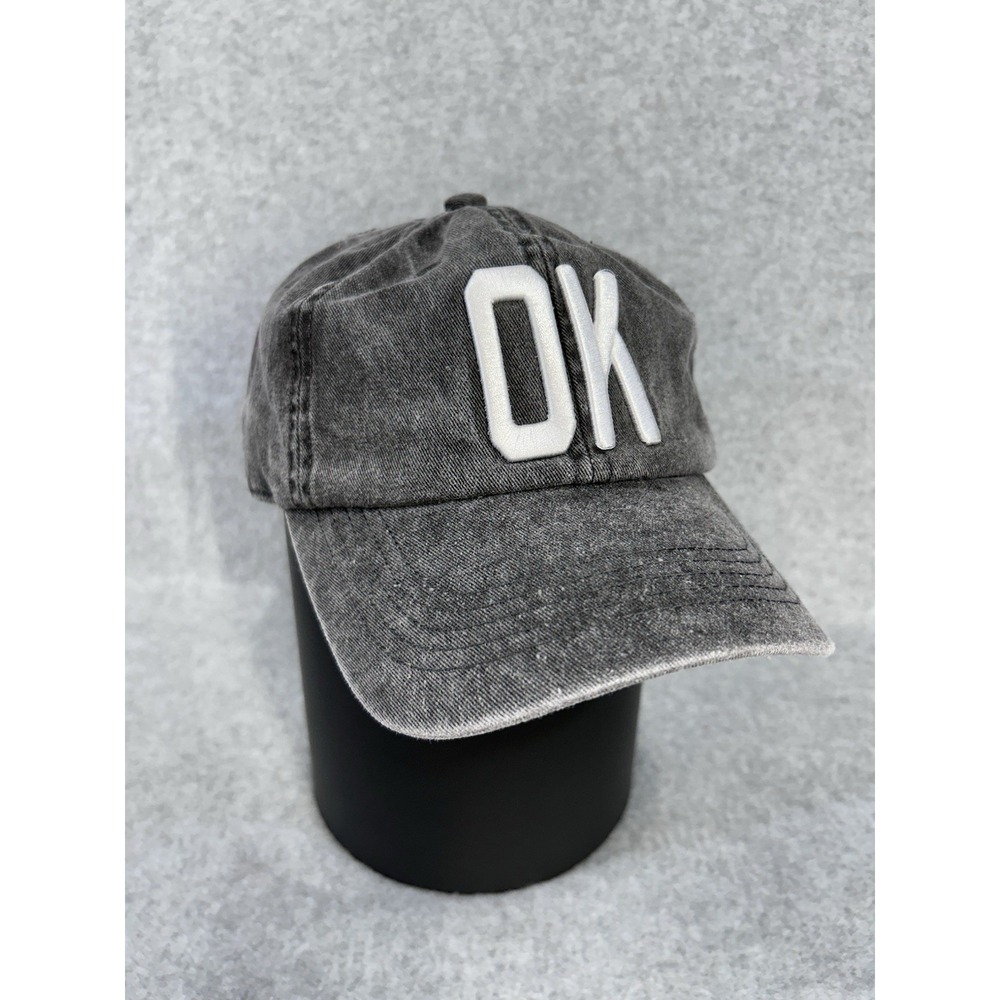 Oklahoma Black Denim Ball Cap Hat - Picture 2 of 8